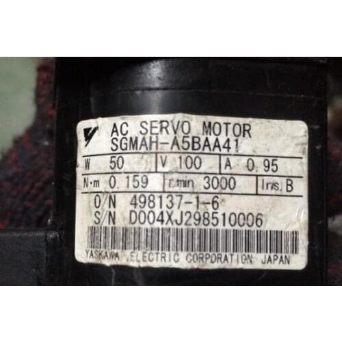 Servo motor SGMAH-A5BAA41 , Used one , 90% appearance new , 3 months warranty , in stock