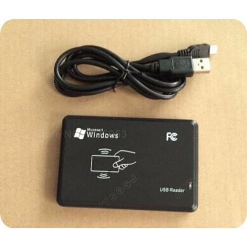 Free Ship New Security Black USB RFID ID Reader Proximity Smart 125Khz EM4100 card Read 5pcs Reader+5pcs KeyTag + 5pcs Card