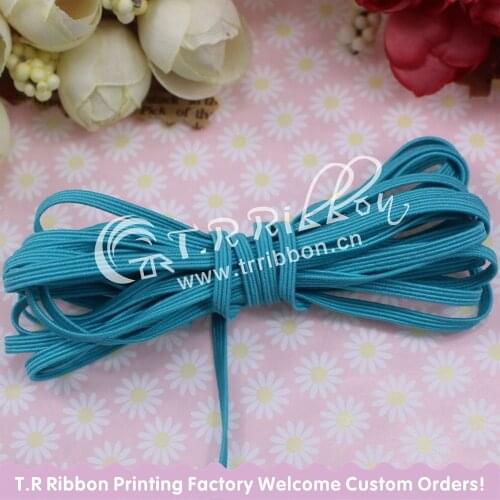 Top quality! 1/8" 3mm Skinny Elastic Ribbon #317 misty turquoise color, 200yards per roll wholesale