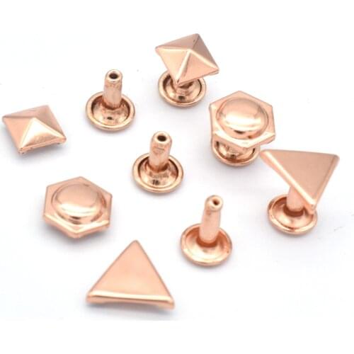 Rose Gold Double Cap Rivets Metal Button Round Rapid Rivets Studs Purse Bags Handbags Shoes Belts Leather Craft DIY