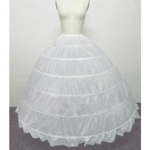 Wedding Accessories Petticoat Vestido Longo Ball Gown Crinoline Underskirt 6 Hoops Skirt Petticoats In Stock