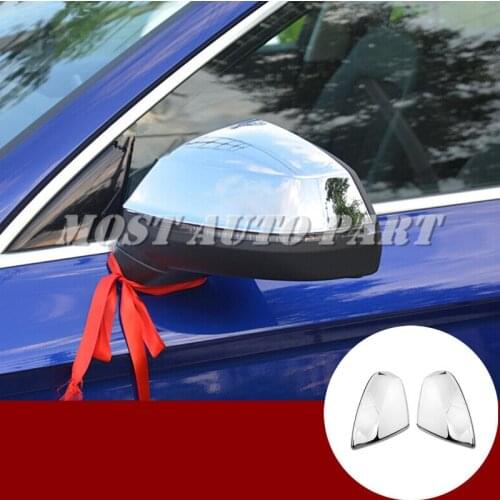 ABS Chrome Rearview Mirror Frame Trim Cover 2pcs For Audi Q5 2017-2020 Car accesories interior Car decoration