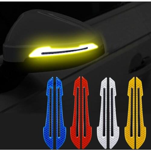 2PCS Car Rearview Mirror Reflective Sticker Car-styling Safety Warning Reflective Sticker Car Rearview Mirror Decorative Strip