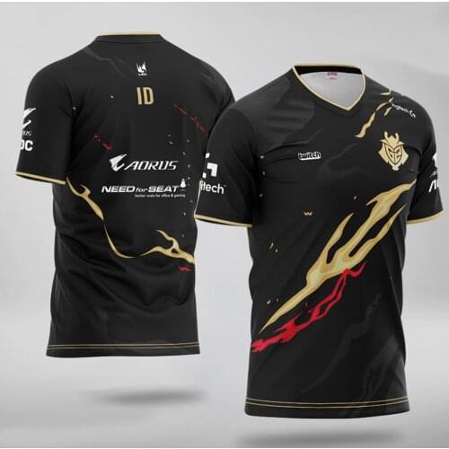 2021 G2 e-sports team uniform LOL CSGO G2 ESPORTS official website hot-sale e-sports team uniform with customizable name T-shirt
