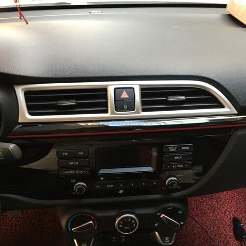 Accessories Interior For Kia Rio 4 X-line 2018 2019 Carbon Fiber Central Control Air Condition Vent Outlet Cover Trim Molding