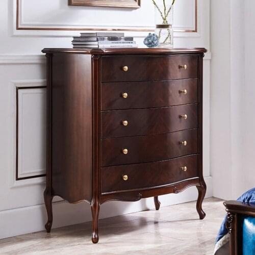 American Solid Wood Chest of Drawers Bedroom Drawer Cabinets Simple American Light Luxury Storage Cabinets Lockers