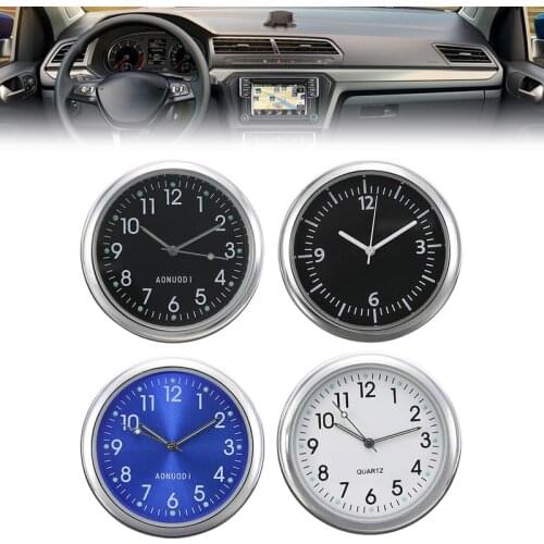 Mini Car Stick-On Clock Pocket Quartz Clock Car Decorative Luminous Analog Watch Clock With Self Adhesive For Car Boat Decor