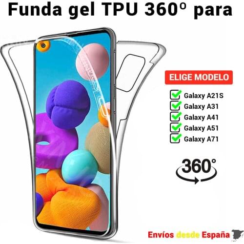 TPU 360 case for Samsung Galaxy A21S A31 A41 A51 A71. Full Housing double face transparent silicone for Mobile