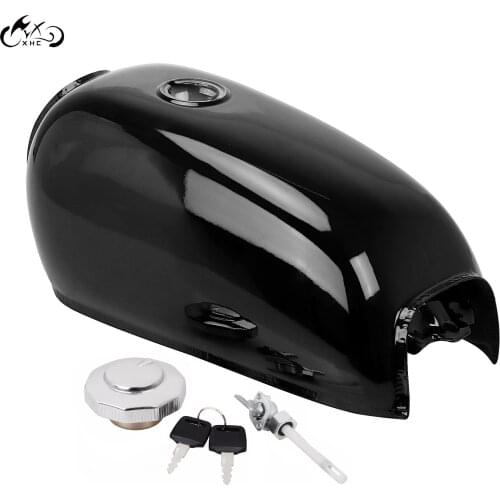 Black Motorcycle Fuel Oil Gas Tank Racer Vintage Oil Box With Cap Switch For Honda benly CD50 CD70 CD90