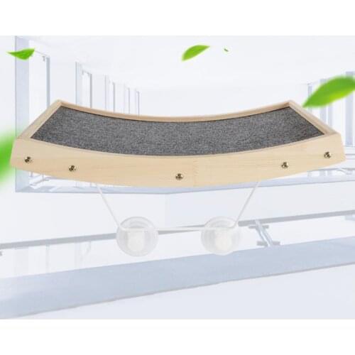 Wooden Cat Pet Window Perch Resting Bed Seat Indoor Safety Toy for Large Cats & Kittens Sunbathing Napping Overlooking