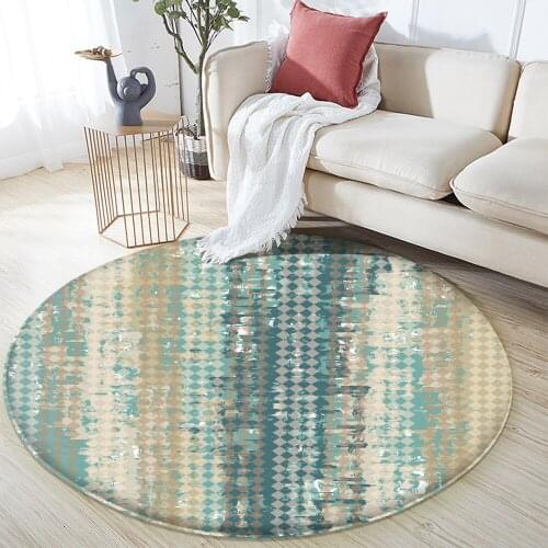 Geometric Printed Carpet Round Rug for Living Room Bedroom Large Area Rugs Modern Printing Floor Carpet for Parlor Mat Home