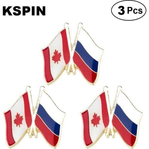 Canada & Russia Frendship Lapel Pin Brooches Pins Flag badge Brooch Badges