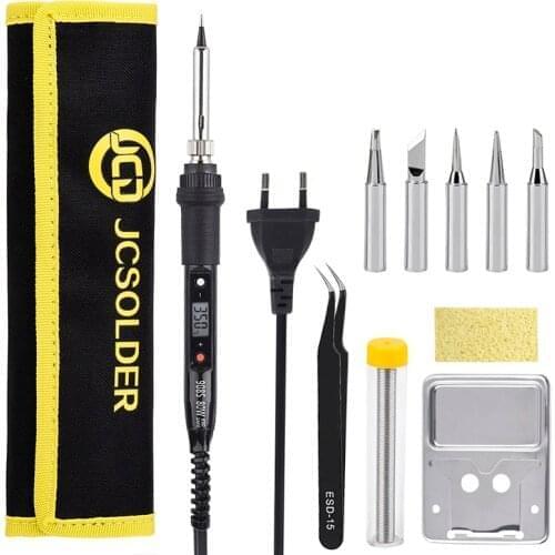 JCD 80W Electric Soldering Iron LCD Digital Display Adjustable Temperature 220V/110V Solder Station Welding RepairTool Kit 908S