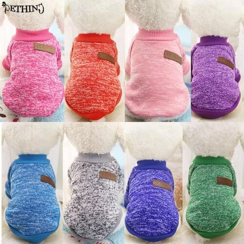 Classic Solid Color Pet Dog Cat Clothes Warm Pet Puppy Dog Autumn/Winter Sweater Knitwear sweater 10 Colors For Choose Dog Coat