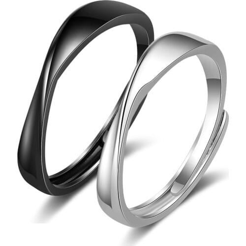 Mobius Rings A Pair Of Simple And Versatile Twisted Rope Open Matching Couple Rings Christmas Valentines Day Anniversary Gift