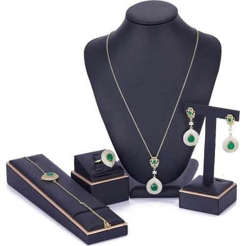 Traditional jewelry set necklace earrings Ring for women traditional brida jewelry set Morocco gold color jewelry set