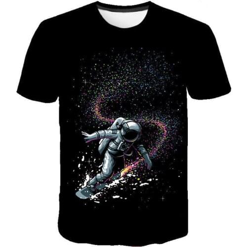 Space Astronaut Graphic T Shirt For Men Tee Camisetas Tops Ropa Hombre Clothing Camisa Masculina Koszulki Chemise Homme Poleras