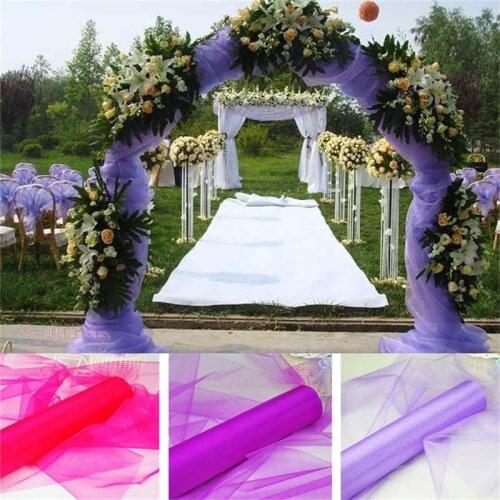 Creative 48CM*5M Multicolor Crystal Organza Tulle Yarn Roll Fabric Wedding Background Home Party Decoration Accessories 5z