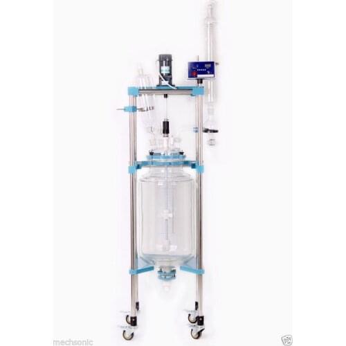 20L Lab Jacketed Chemical Reactor Glass Reaction Kettle 110/220V Digital High quality NE