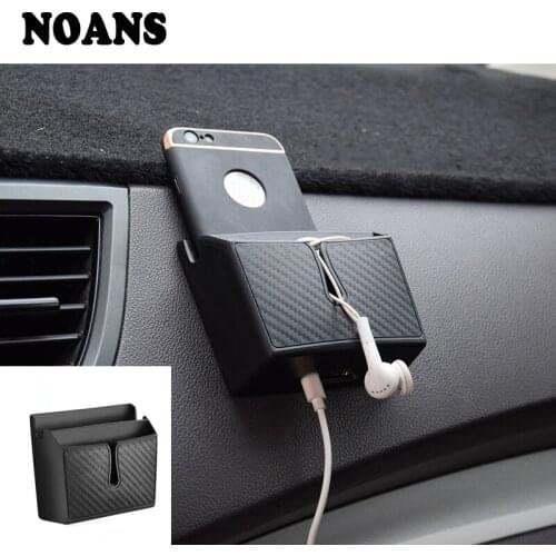 NOANS Car Organizer Box Carbon Fiber Lines Stowing Tidying Accessories For Honda Civic 2017 Skoda Octavia a7 a5 Mazda 3 6 CX-5