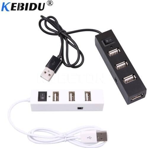 Kebidu New Mini USB Hub Hi-Speed 4 Port USB 2.0 Hub Splitter Hub Adapter Portable For PC Computer USB Hub Hot Sale