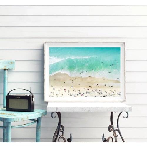 Beach Photography Wall Art Print Ariel Photo Large Poster Ocean Beach Wall Picture Canvas Painting Coastal Decor Home Decoration