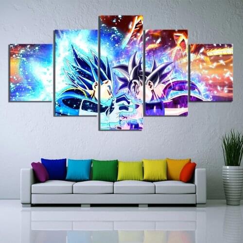 Dragon Ball No Framed 5 Panel Animation Goku Saiyan Poster Wall Art Picture Canvas Painting Mural Living Room Home Decoration
