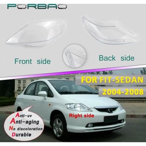 For FIT / CITY / JAZZ Sedan Headlight Transparent Glass Lens Cover 04-08 Plastic Headlight headlamp clear shell Replacement DIY