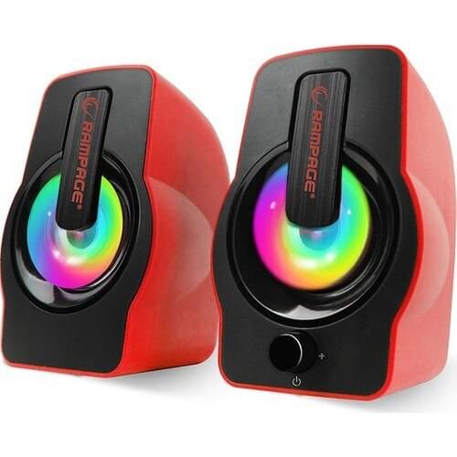 Rampage RMS-G7 Falsetto 2.0 6 Watt 50Hz-20KHz Blue Red Green Multimedia 5V USB Speaker