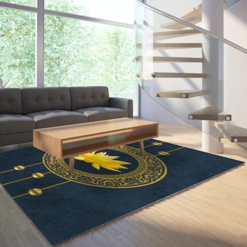 Reese Velvet Lint Free Soft Carpets Living Room Traditional Chinese Lotus Osmanthus Kumquat Area Rugs Bedroom Anti Slip Washable