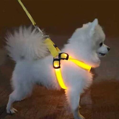 Miflame Fluorescent Dogs Harness Small Dogs Vests Pet Accessories Pomeranian Spitz Clollar Reflective Solid Puppy Harness Vests