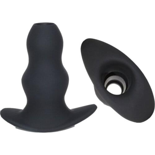 Silicone hollow anal plug G-spot rear court plug Pure silicone masturbation device for adult sex products out hollow anal plug
