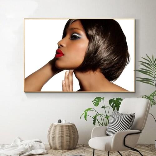 Modern Fashion Black Women Nude Woman Oil Painting on Canvas Posters and Prints Scandinavian Wall Art Picture for living room