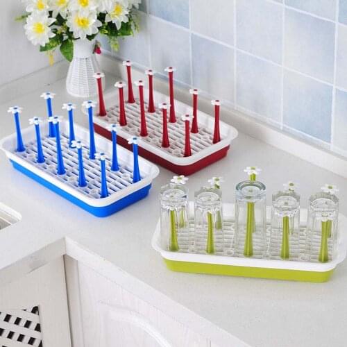 Baby Bottle Drying Rack Kitchen Storage Prateleira Plastic Cup Holder Bottle Rack Drain Water Control Bracket Drainboard