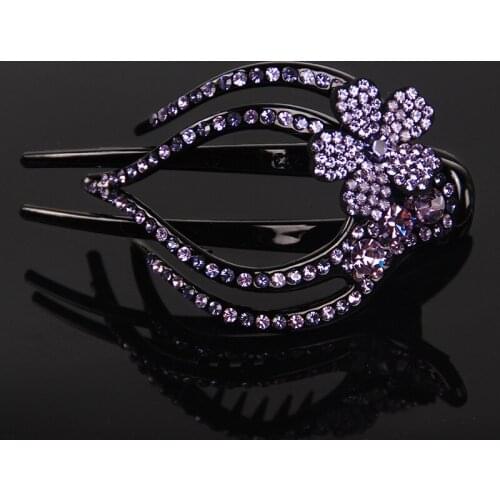 Acrylic Crystal Flower Hair Claws Hairpin Ponytail Rhinestone Hair Clips Clamp Headdress Women Luxury Jewelry Hair Accessories