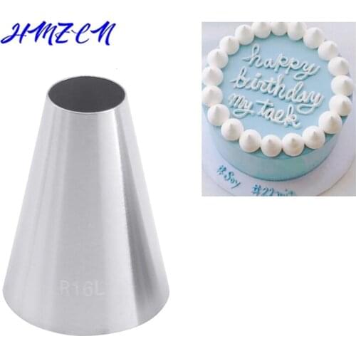 1PCS#R16L Large Size Round Piping Nozzle Cake Cream Pastry Tools Stainless Steel Icing Tips For DIY Meringue