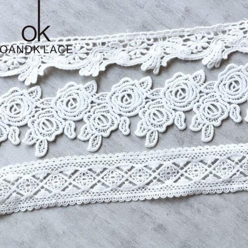 1yard/lot Handmade Lace Trim Patchwork Material White Lace Ribbon DIY Garment Sewing Accessories