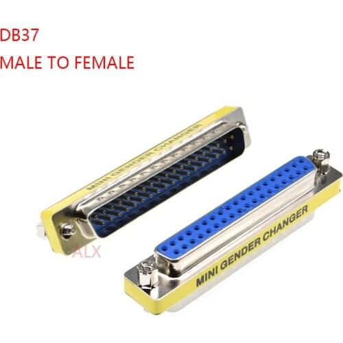 2pcs DB37 37pin MALE to FEmale serial port CONNECTOR D-Sub COM CONNECTORS 37 pin 37p Mini Gender Changer Adapter