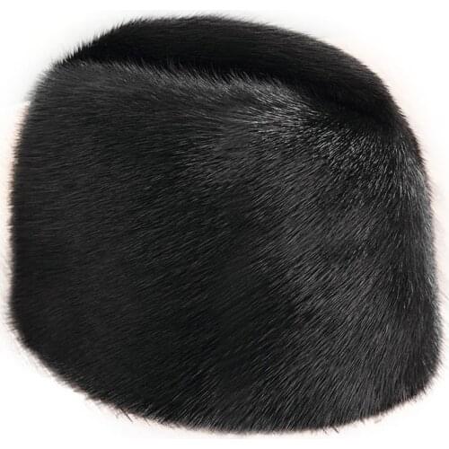 2020 FXFURS fashion new men wholeskin mink fur hat New Fashion Mens Real Mink Fur Cap Winter Warm Top Hat Headgear Beanie Beret