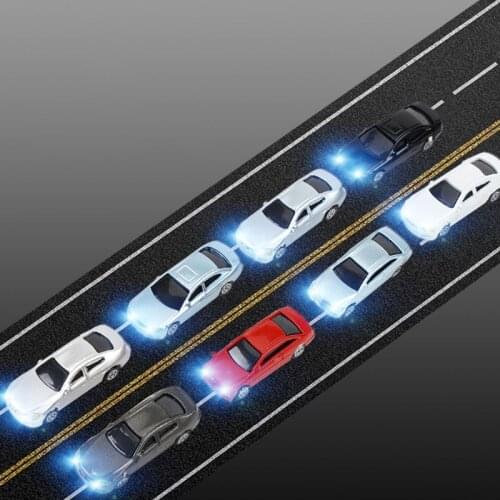 50pcs miniature Model Building Layout lighted Car 1/150 1/200 N Z Scale Train Scenery Layout