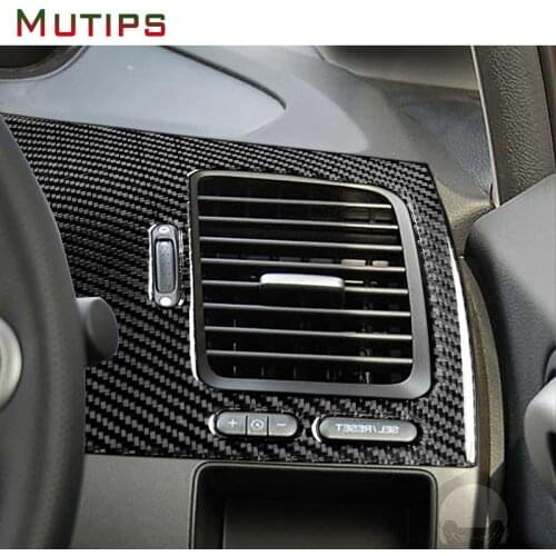 Mutips Car Dashboard Left Side Air Outlet Vent Cover Frame RHD Carbon Fiber Sticker Interior For Honda Civic 8th Gen 2006-2011
