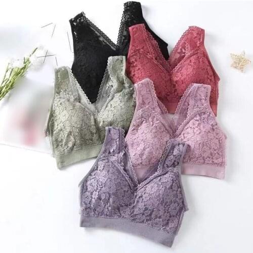 Seamless Underwear Deep V Neck Bralette Summer Lace Strap Wireless Bras Women Lingeries