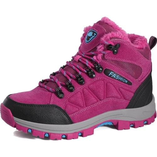 Women Winter Warm Hiking Ankle Boots Ladies Mountain Climbing Snow Sports Shoes Men Non Slip Walking Shoes Unisex