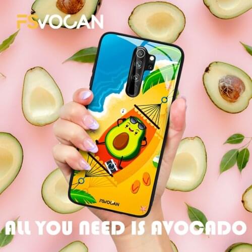 Avocado Cartoon Phone Case For Xiaomi Redmi Cute Fruit Cover For POCO X3 NFC Note 10 9 8 Pro Max 8T 9s 9C 9A M3 F3 Glossy Coque