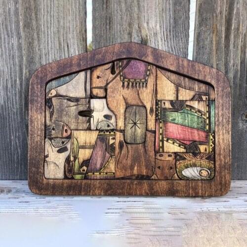 Wooden Jesus Puzzles Statue Nativity Puzzle With Wood Burned Design Jigsaw Puzzle Game For Adults And Kids Desk Figurines