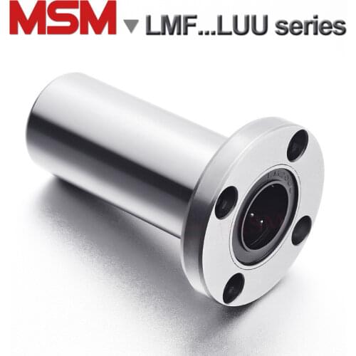 2pcs MSM Long Type Round Flange Linear Bearings LHFRW/LMF6LUU LMF8LUU LMF10LUU LMF12LUU LMF16LUU LMF20LUU LMF25LUU LMF30LUU(mm)