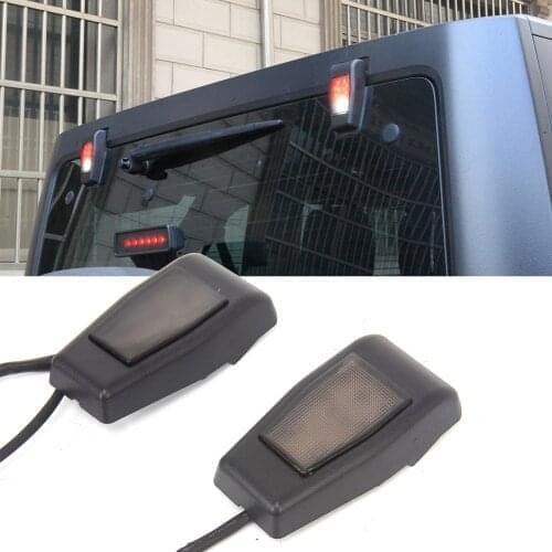 For 2007-2017 Jeep Wrangler JK Tailgate Rear Window Glass Hinge Trim LED Brake Tail Light Car Accessoriess
