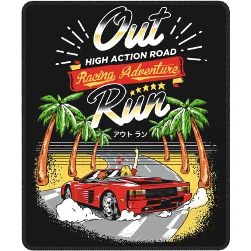 Racing Adventure Crazy Mouse Pad Out Run 80s Retro Arcade Game Waterproof Soft Mat Natural Rubber Computer Keyboard Desk Pad