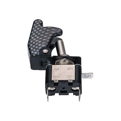 IBP RED green blue white yellow LED LIT TOGGLE SWITCH CARBON FIBER SAFETY COVER AUTO CAR TRUCK ASW-07D