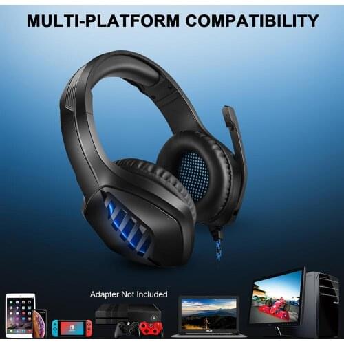 Gaming Headset with Mic In-line Controller Noise Cancelling Surround Sound 3.5mm Headset for PC/PS4/ XBOX One